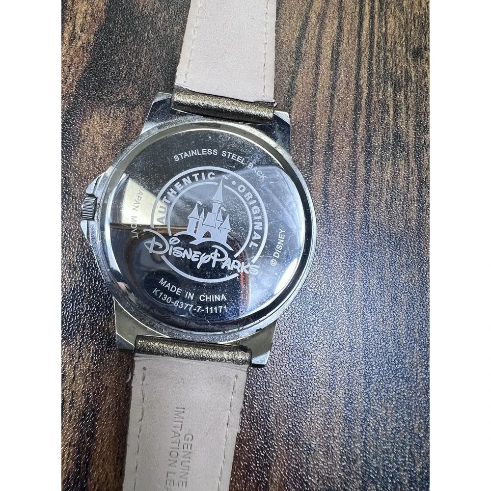 Disney Parks Mickey Mouse Watch Rhinestones Quilted Leather Belt‎ Needs Battery